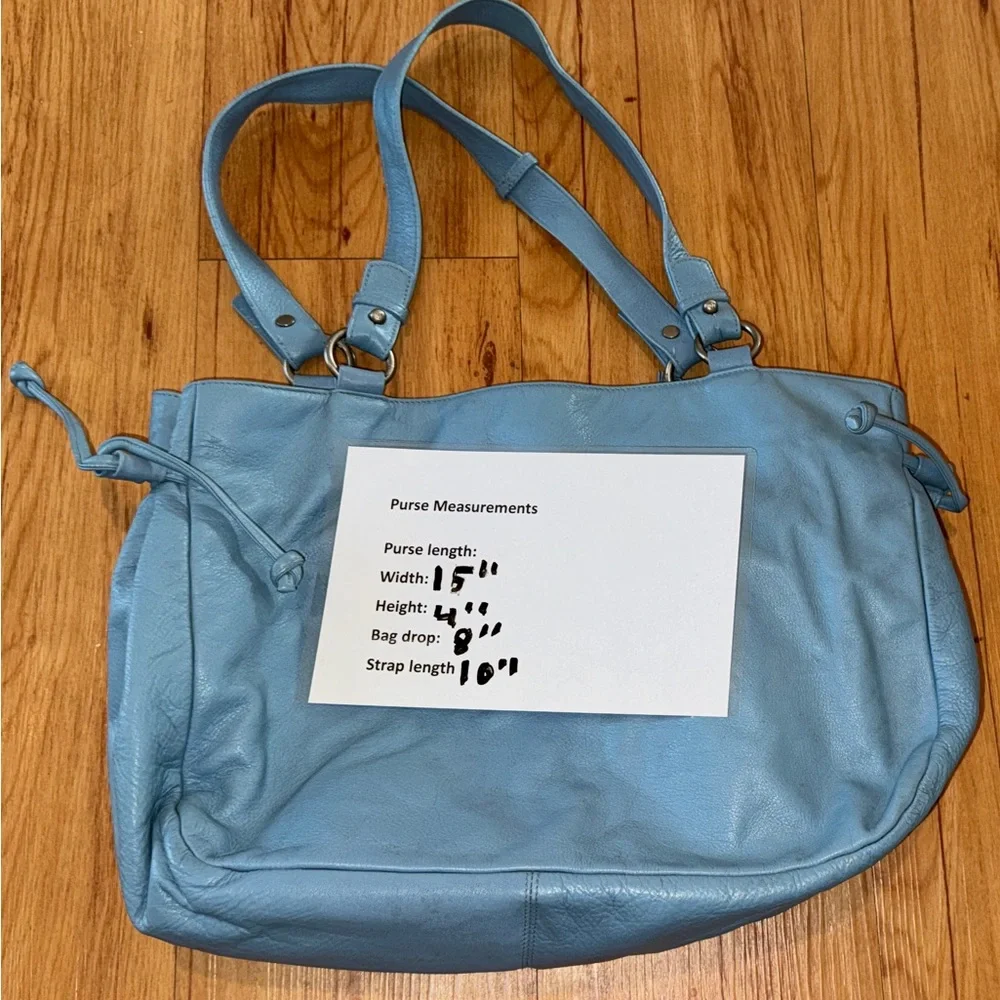 Lauren Ralph Lauren Braided Large Light Blue Purse - Picture 2 of 7